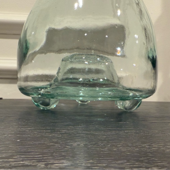 Large Handmade Green Glass Fly Wasp Bee Catcher Jar w/ Leaf Topper - Picture 3 of 5